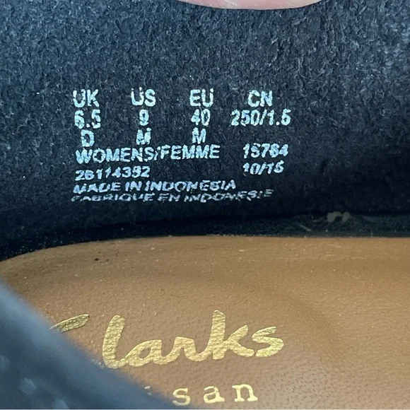 Clarks Artisan Women’s Glick Resseta Oxford Black Nubuck Size 9 - Picture 9 of 13